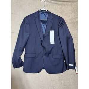 Calvin Klein Men's X Fit Slim Fit Stretch Suit Jacket Wool Blue Striped Size 44R